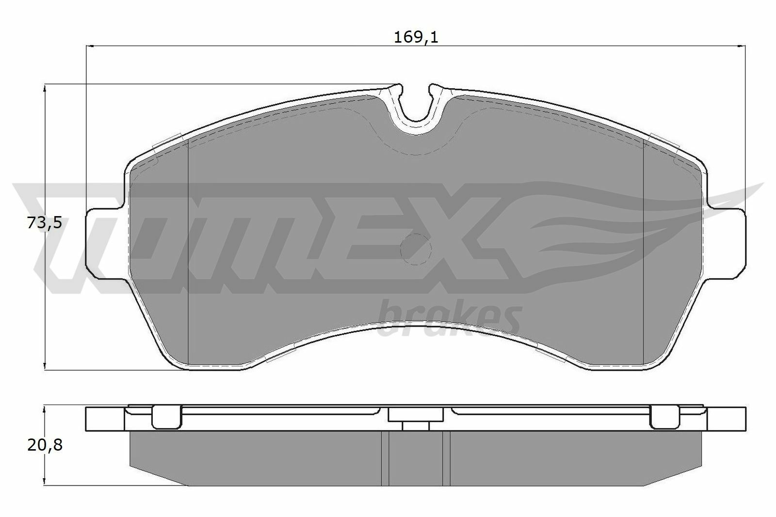 Sada brzdových destiček, kotoučová brzda TOMEX Brakes